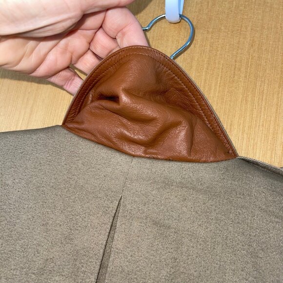 Together Vintage Womens Military Trench Coat Size 10 Khaki Green Button Lined - Picture 9 of 16